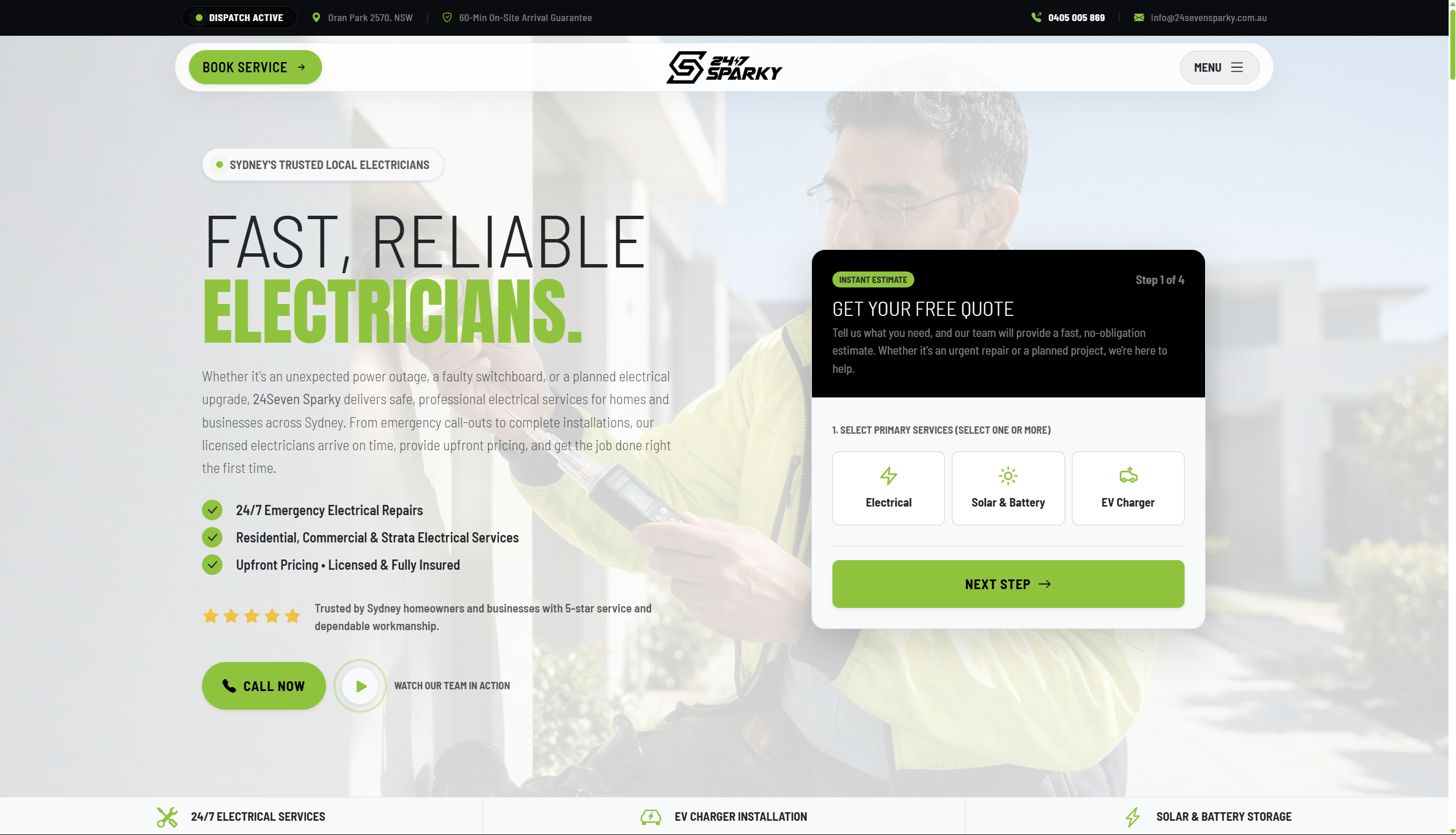 24/7 Sparky PVT LTD project screenshot