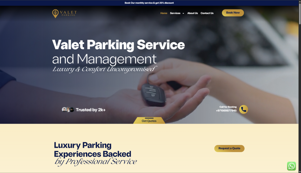 Valet Parking project screenshot
