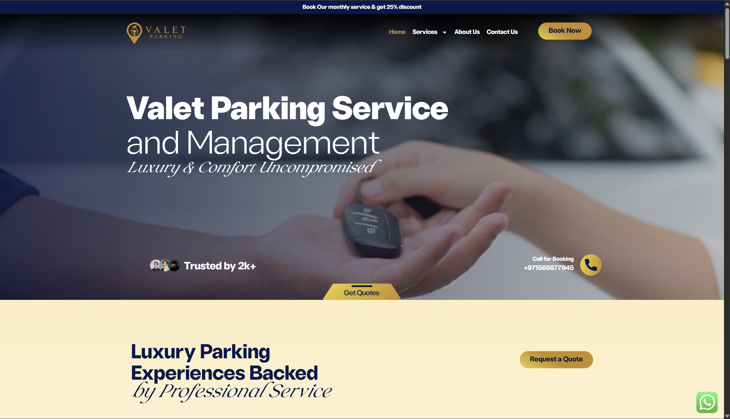Valet Parking project screenshot